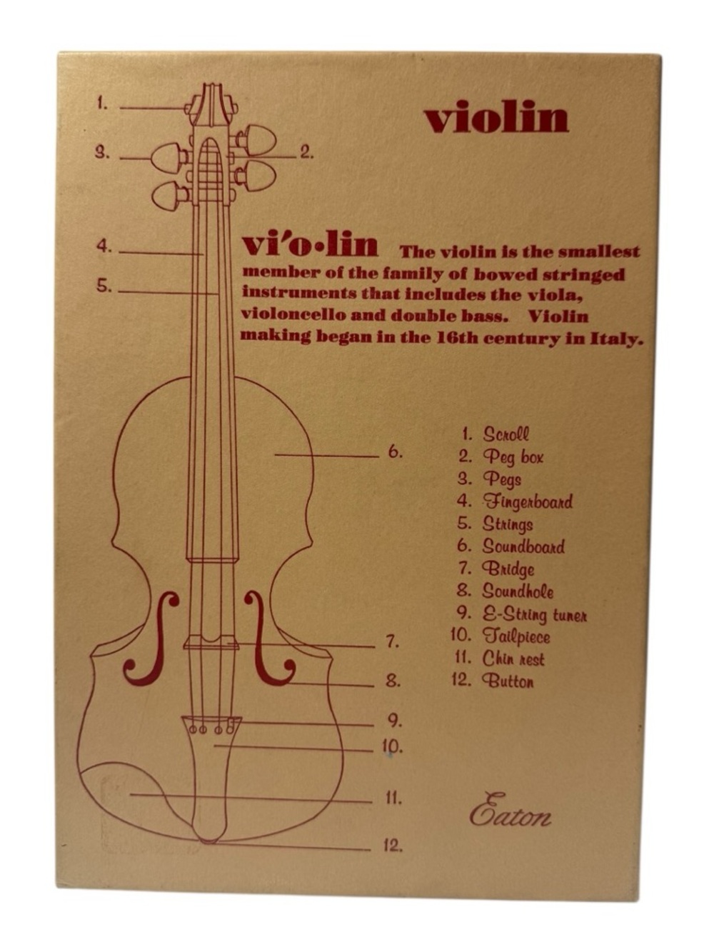 Vintage Eaton Violin Stationery Set Paper  Sealed Mid Century Writing Set NEW